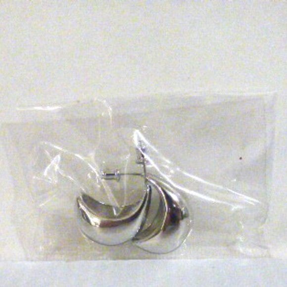 .925 TEARDROP Earrings Silver Tone w/ .925 Posts & Gift Pouch Stocking Stuffer - Picture 6 of 10